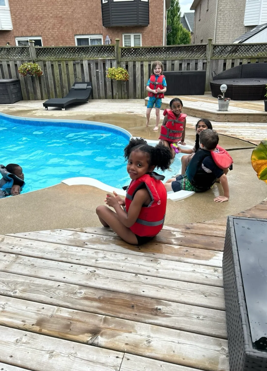 Photo of daycare kids at pool